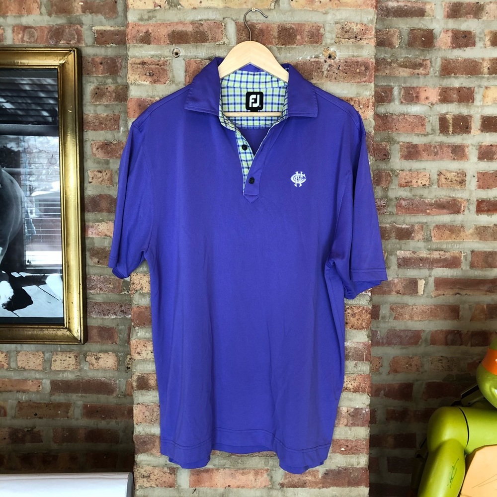 FootJoy Men’s Golf Polo Solid Purple Size: Large